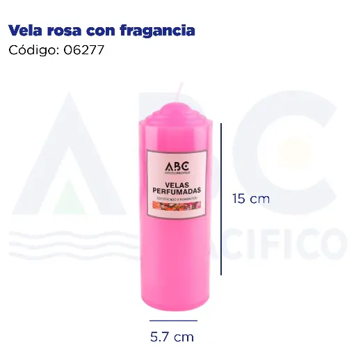 [06277] Vela rosa con fragancia