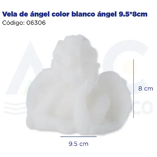 [06306] Vela de ángel color blanco ángel 9.5*8cm