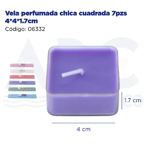 [06332] Vela perfumada chica cuadrada 7pzs 4*4*1.7cm