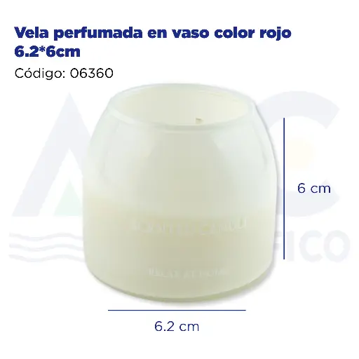 [06360] Vela perfumada en vaso color rojo 6.2*6cm