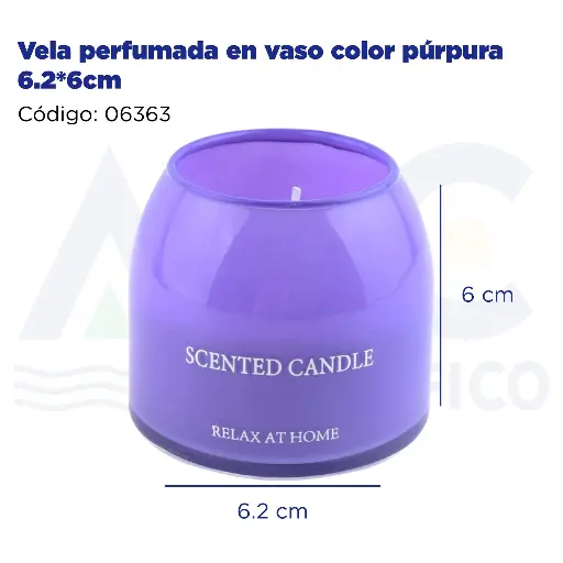 [06363] Vela perfumada en vaso color púrpura 6.2*6cm