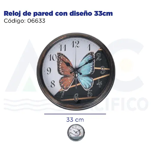 [06633] Reloj de pared con diseño 33cm