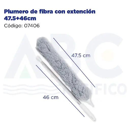 [07406] plumero de fibra con extención 47.5+46cm