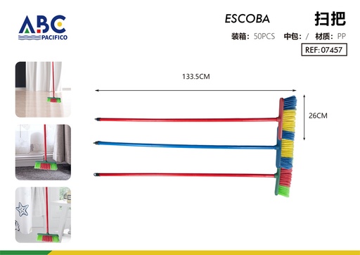 [07457] Escoba (con palo de madera) 133.5*26cm