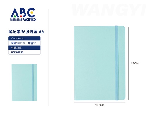 [09201] Cuaderno 96 hojas 80G azul claro A6