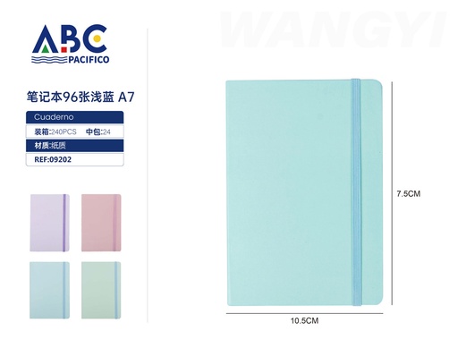 [09202] Cuaderno 96 hojas 80G azul claro A7