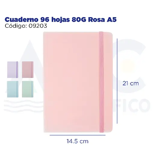 [09203] Cuaderno 96 hojas 80G Rosa A5