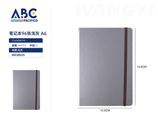 [09225] Cuaderno 96 hojas 80G gris claro A6