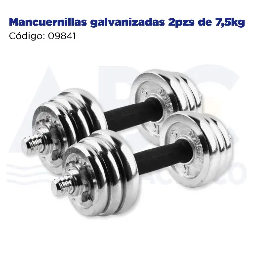[09841] Mancuernillas galvanizadas 2pzs de 7,5kg