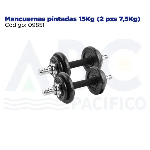 [09851] Mancuernas pintadas 15Kg (2 pzs 7,5Kg)