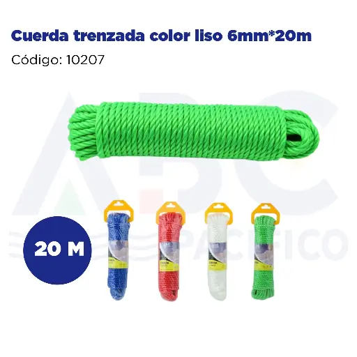 [10207] Cuerda trenzada color liso 6mm*20m