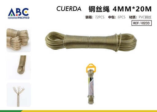 [10233] Cable de acero 4mm*20m
