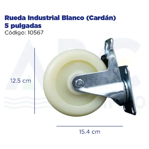[10567] Rueda Industrial Blanco (Cardán) 5 pulgadas