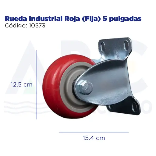 [10573] Rueda Industrial Roja (Fija) 5 pulgadas