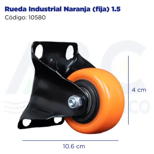 [10580] Rueda Industrial Naranja (fija) 1.5