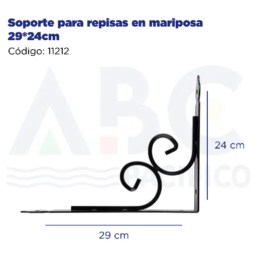 [11212] Soporte para repisas en mariposa 29*24cm