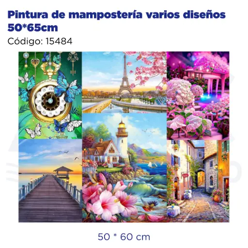 [15484] Pintura de mampostería varios diseños 50*65cm