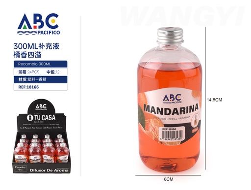 [18166] Líquido de recaga para difusores, aroma Mandarina 300ml