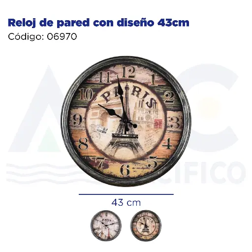 [06970] Reloj de pared con diseño 34cm