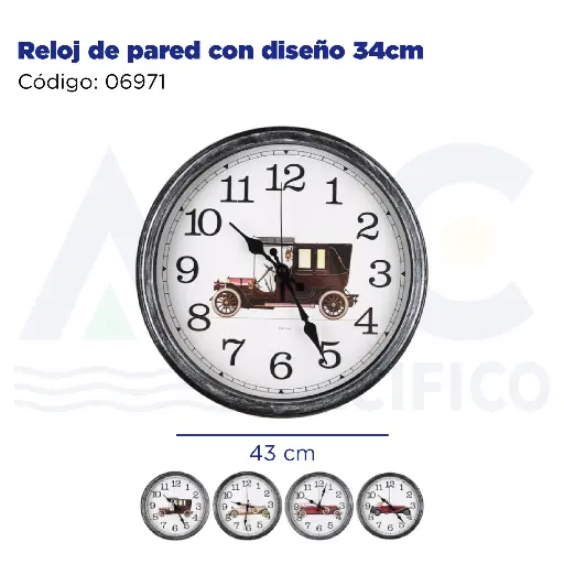 [06971] Reloj de pared con diseño 34cm