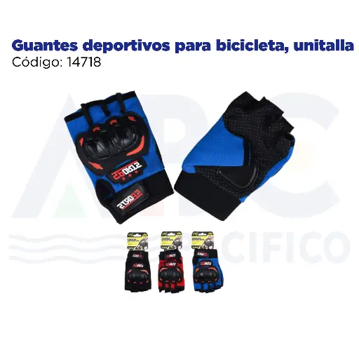 [14718] Guantes deportivos para bicicleta, unitalla