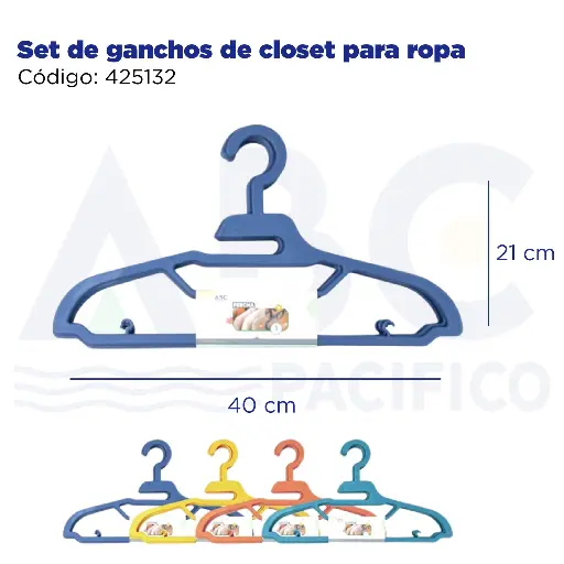 [425132] Set de ganchos de closet para ropa