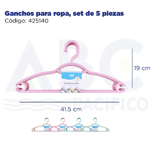 [425140] Ganchos para ropa, set de 5 piezas