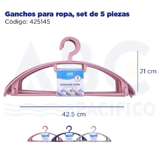[425145] Ganchos para ropa, set de 5 piezas