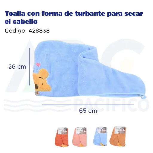 [428838] Toalla con forma de turbante para secar el cabello