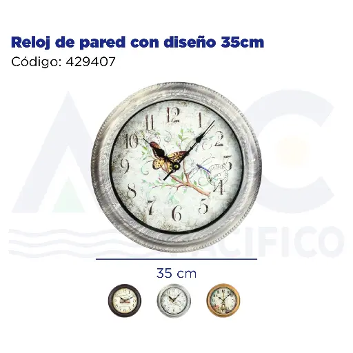 [429407] Reloj de pared con diseño 35cm