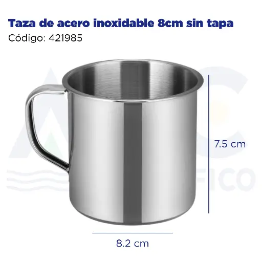[421985] Taza de acero inoxidable 8cm sin tapa