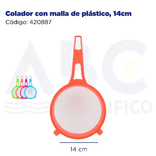 [420887] Colador con malla de plástico, 14cm