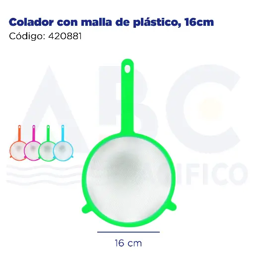 [420881] Colador con malla de plástico, 16cm