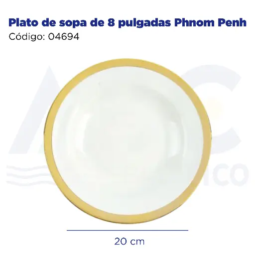 [04694] Plato de sopa de 8 pulgadas Phnom Penh