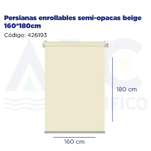 [426193] Persianas enrollables semi-opacas beige 160*180cm