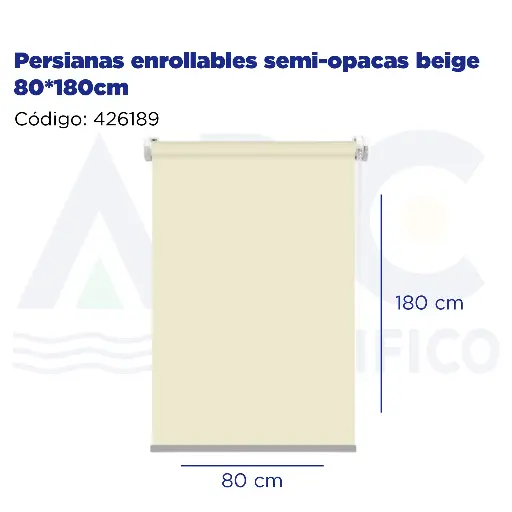 [426189] Persianas enrollables semi-opacas beige 80*180cm