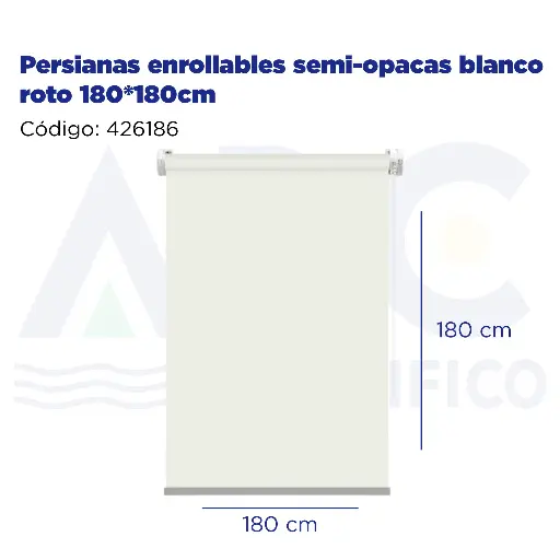 [426186] Persianas enrollables semi-opacas blanco roto 180*180cm
