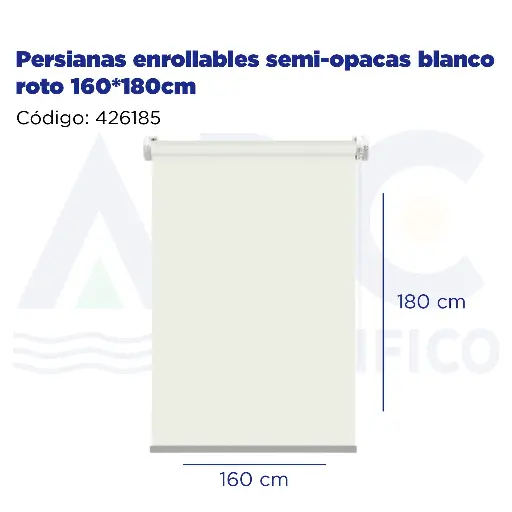 [426185] Persianas enrollables semi-opacas blanco roto 160*180cm