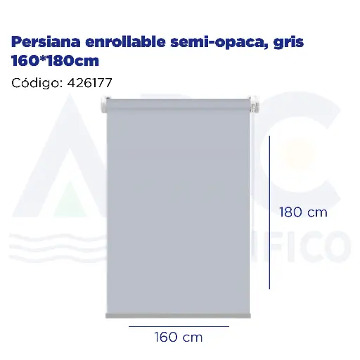 [426177] Persiana enrollable semi-opaca, gris 160*180cm