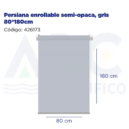 [426173] Persiana enrollable semi-opaca, gris 80*180cm