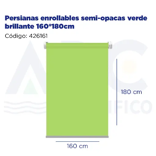 [426161] Persianas enrollables semi-opacas verde brillante 160*180cm