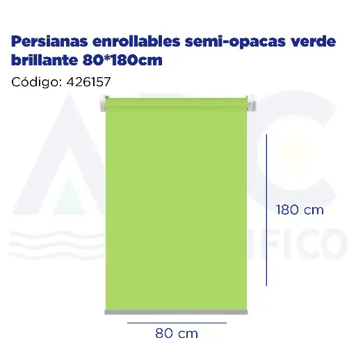 [426157] Persianas enrollables semi-opacas verde brillante 80*180cm