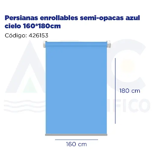 [426153] Persianas enrollables semi-opacas azul cielo 160*180cm