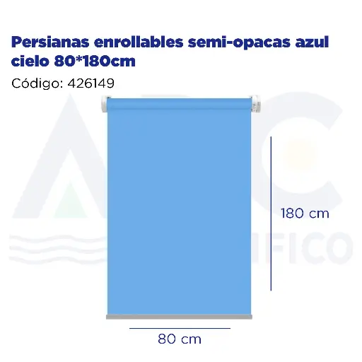 [426149] Persianas enrollables semi-opacas azul cielo 80*180cm