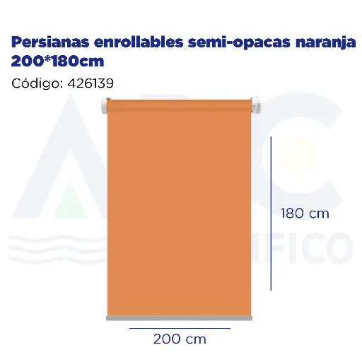 [426139] Persianas enrollables semi-opacas naranja 200*180cm
