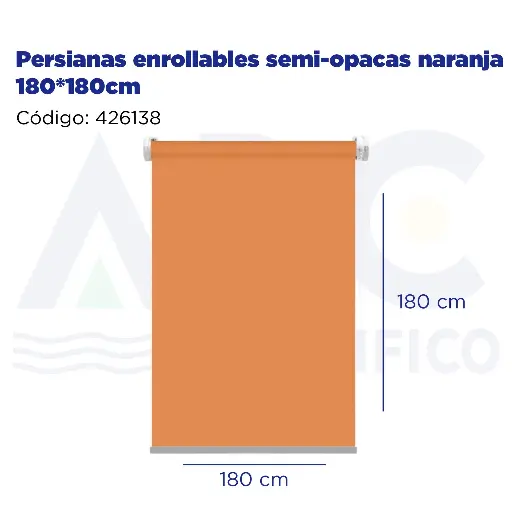 [426138] Persianas enrollables semi-opacas naranja 180*180cm