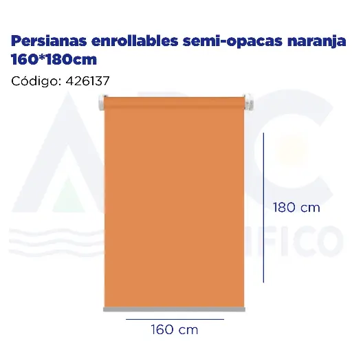 [426137] Persianas enrollables semi-opacas naranja 160*180cm