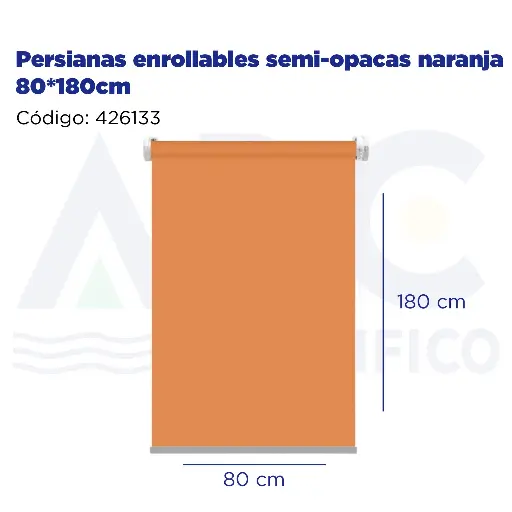 [426133] Persianas enrollables semi-opacas naranja 80*180cm