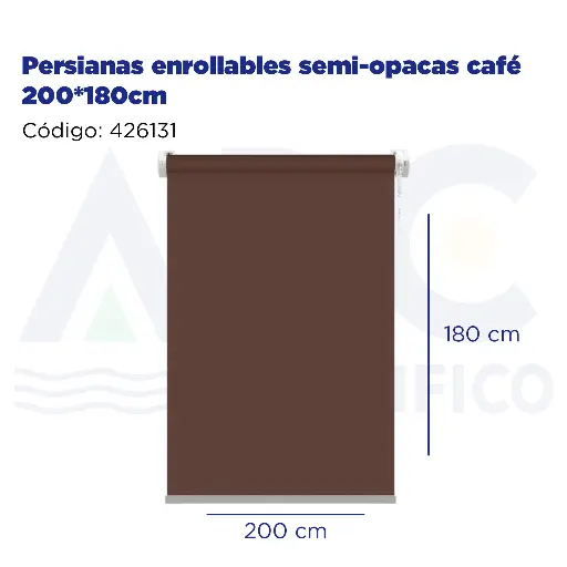 [426131] Persianas enrollables semi-opacas café 200*180cm