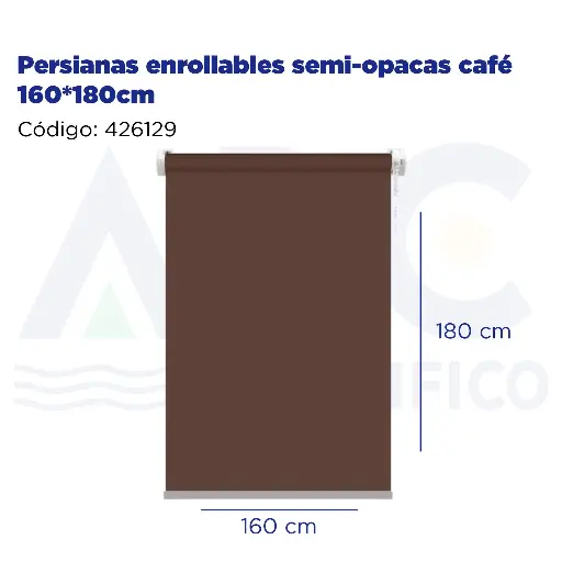 [426129] Persianas enrollables semi-opacas café 160*180cm
